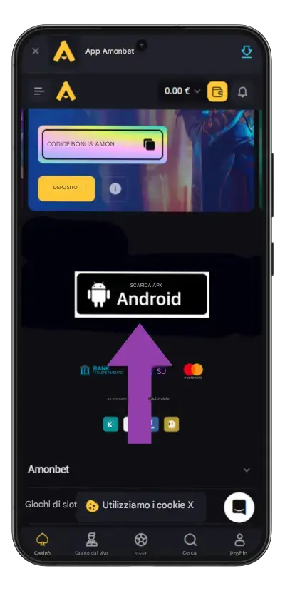 Visita il Sito Ufficiale amonbet