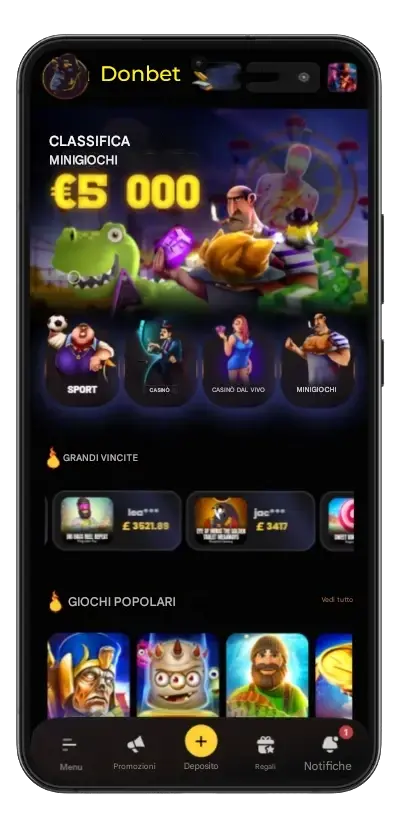 Donbet Avvia e accedi