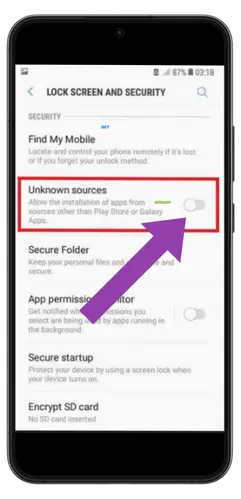 Mystake Enable Unknown Sources