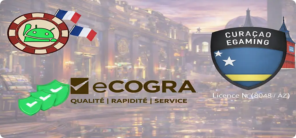 Bannière Licence eCOGRA et Curaçao Egaming