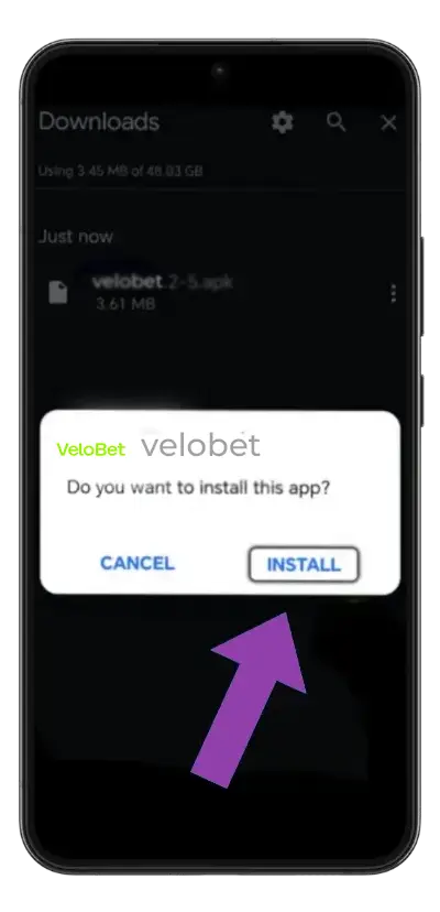 Velobet Install Application
